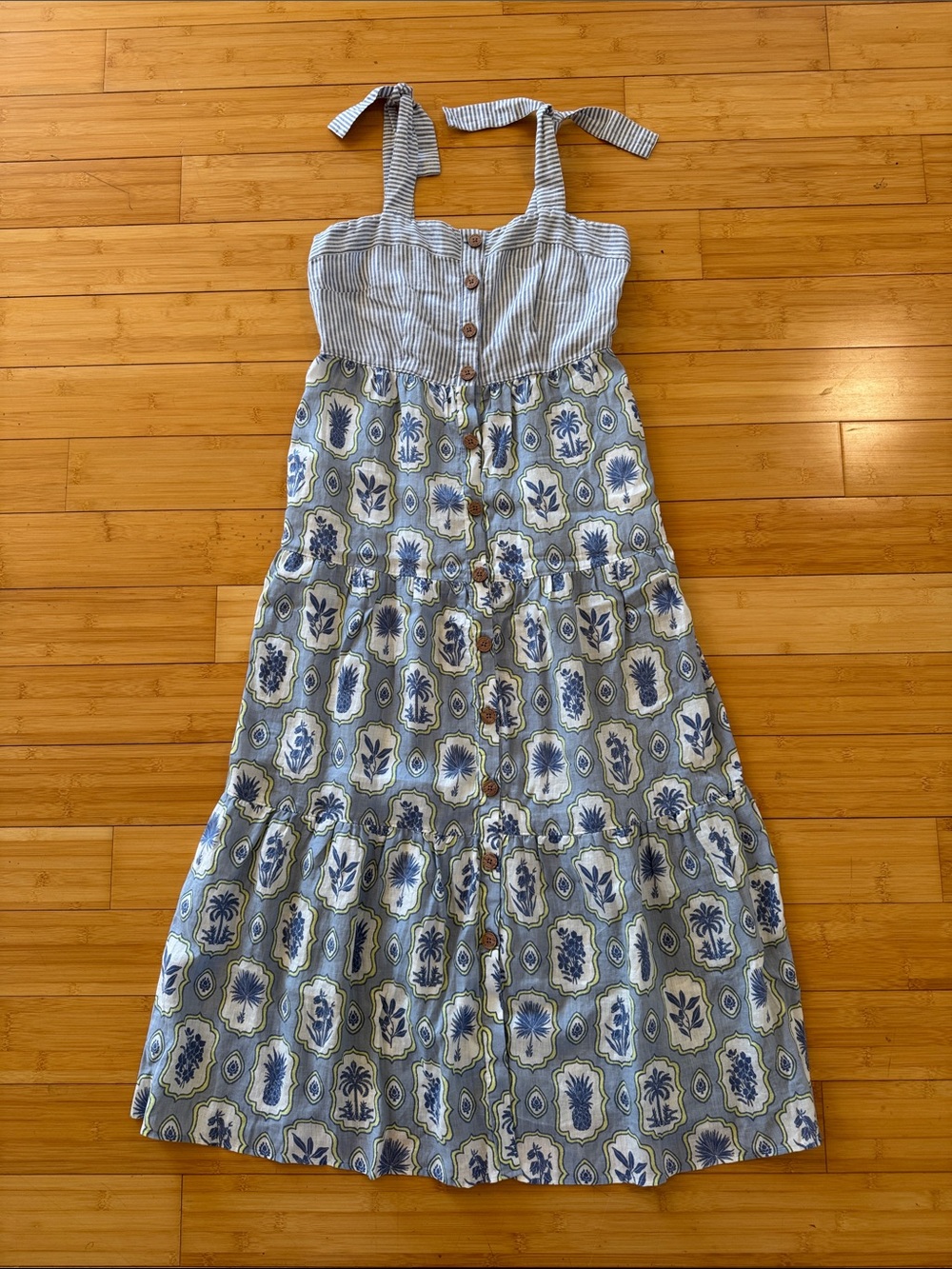 Spartina 449 Blue and White Patterned Midi Sundress